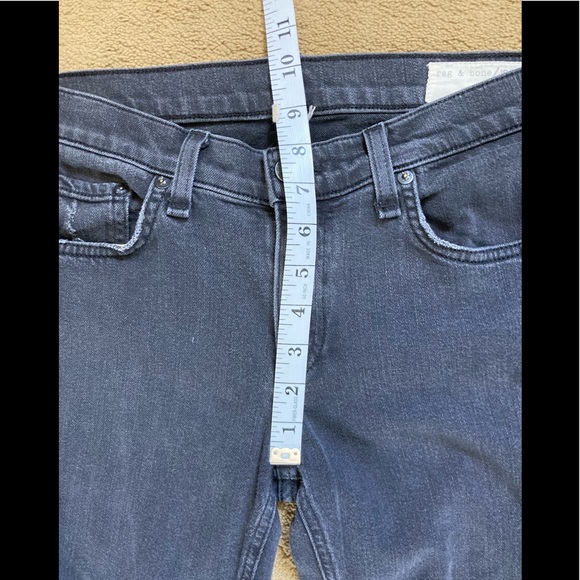 rag & bone The Skinny in Soft Rock With Holes Black Zipper/Button Size 29 - Picture 15 of 15